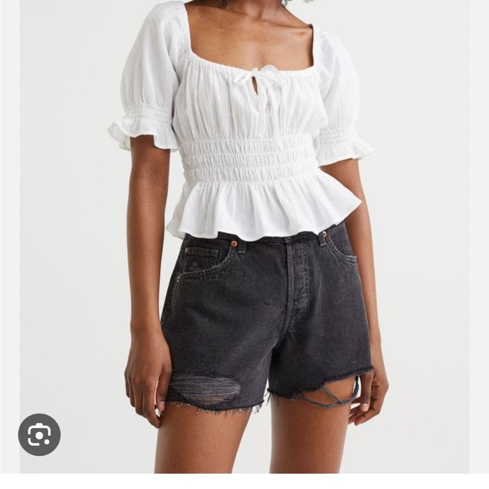 H&M 90s denim black shorts sale